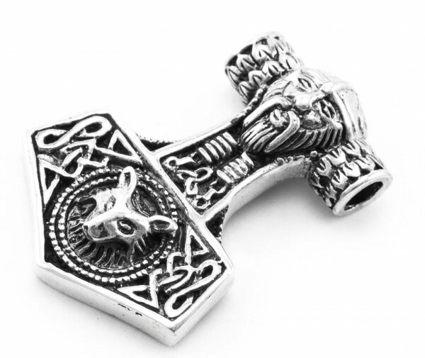 Thorhammer Odins Kopf Silber
