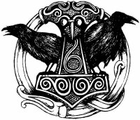 Odins Raben Hugin und Munin mit Thorhammer Herren Poloshirt Wikinger Vikings
