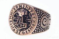 Donar Futhark Thorhammer Ring mit Runen