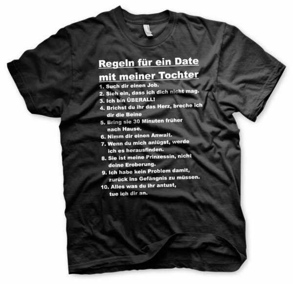 Regeln für ein Date mit meiner Tochter - Tshirt