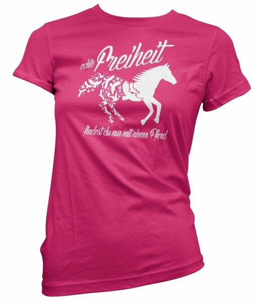 Echte Freiheit - Ladyshirt Pferde Reiten Tiere Reitsport Pony Tiermotiv