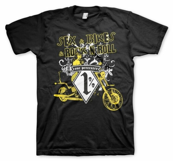 Bikes & Rockn Roll One Percenter - Tshirt 1% MC Rocker Biker Motorad Club