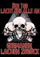 Der Tod lacht uns alle an Germanen lachen zurück  Herren Tshirt 2XL