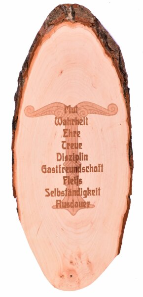 Germanische Tugenden Holzrindenscheibe