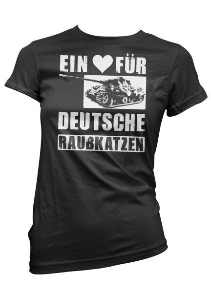 Ein Herz für deutsche Raubkatzen Damen Tshirt