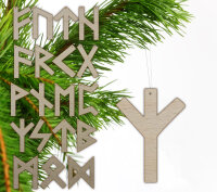 FUTHARK Runen Weihnachtsbaumschmuck aus Holz Julfest