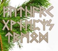 FUTHARK Runen Weihnachtsbaumschmuck aus Holz Julfest