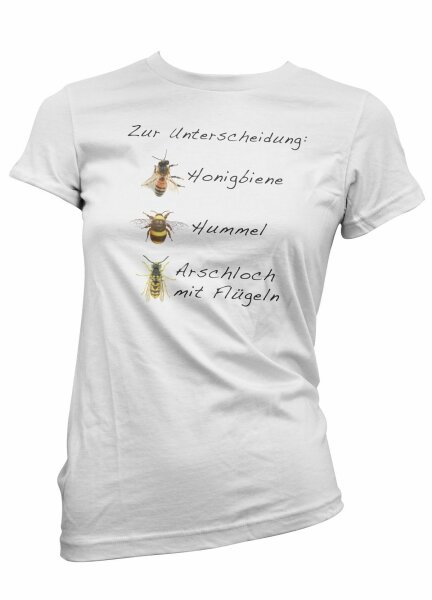 Arschloch mit Flügel - Ladyshirt Wespe Imker Bienen Spass Lustig Funshirt XL