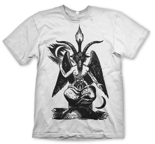 Baphomet Herren Tshirt 666 Black Metal Satan Lucifer Antichrist Weiss-M