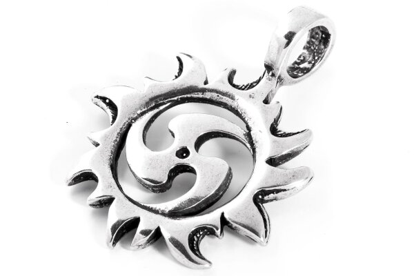 Keltischer Schmuck Anhänger SURIYA Ø 3 cm Sonnen-Symbol Triskele Silber