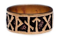 Wikinger Ring FUTHARK 9 mm Vikings Runen-Ring Bronze