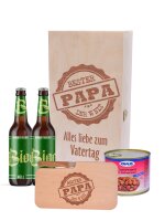 Geschenkbox Vater Opa Papa Vatertag Mitarbeiter oder Geburtstag Wunschtext Bier