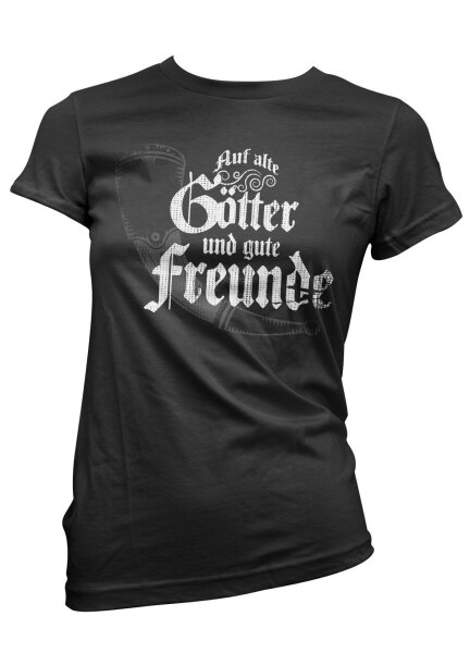 Böse Menschen - Auf alte Götter Wikinger Auf gute Freunde Ladyshirt frei böse L